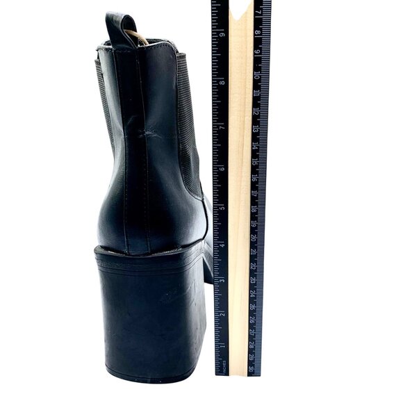 Mia Dru Chelsea Chunky Platform Ankle Booties 9.5 Black 90s Grunge Stretch - Picture 7 of 9